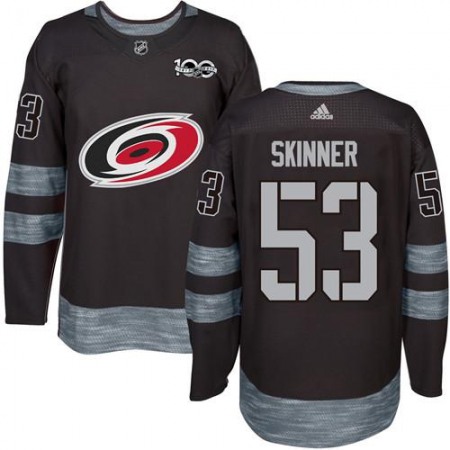 Hurricanes #53 Jeff Skinner Black 1917-2017 100th Anniversary Stitched NHL Jersey