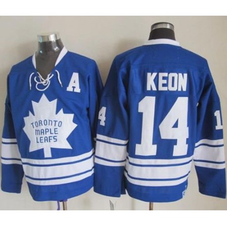 Maple Leafs #14 Dave Keon Blue CCM Throwback Third Stitched NHL Jersey