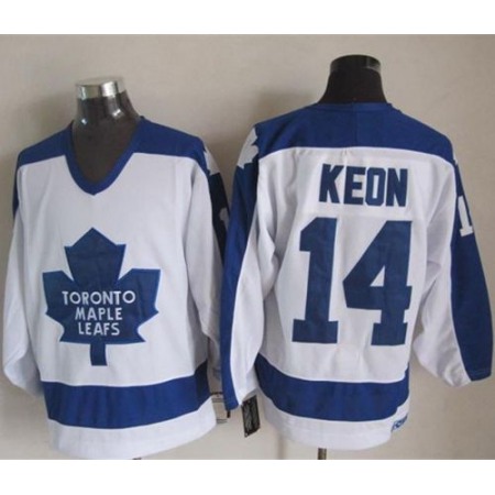 Maple Leafs #14 Dave Keon White/Blue CCM Throwback Stitched NHL Jersey