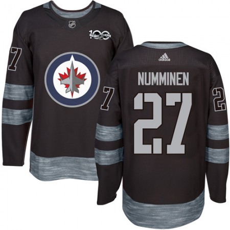 Jets #27 Teppo Numminen Black 1917-2017 100th Anniversary Stitched NHL Jersey